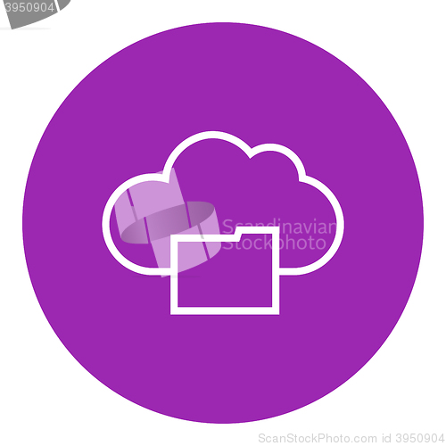 Image of Cloud computing line icon.