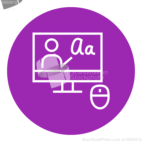 Image of Online education line icon.