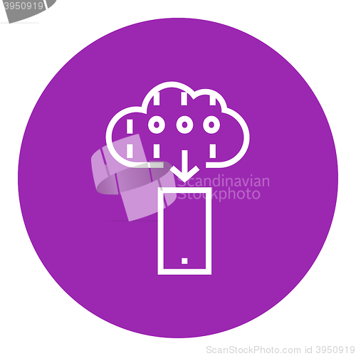 Image of Cloud computing line icon.