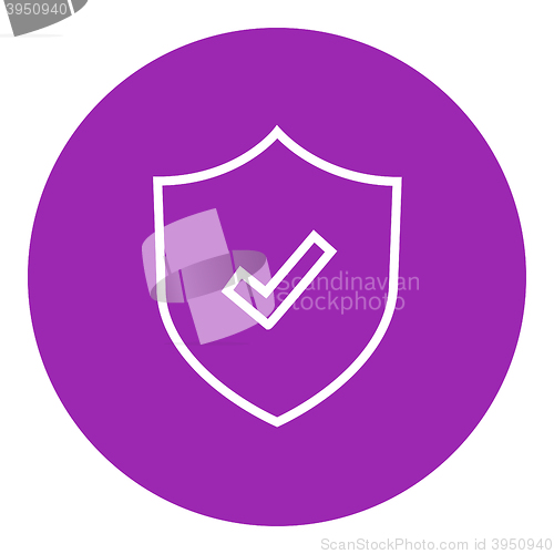 Image of Shield with check mark line icon.