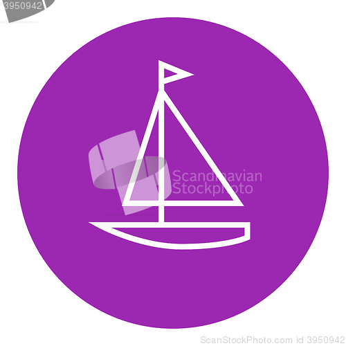 Image of Sailboat line icon.