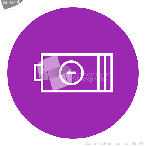 Image of Low power battery line icon.