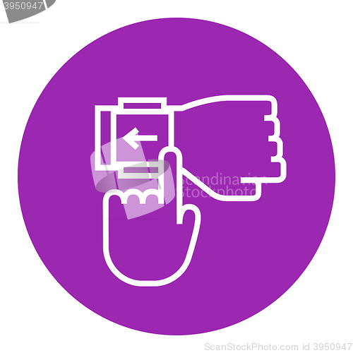Image of Smartwatch line icon.