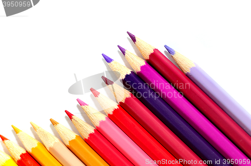 Image of Color pencils on white background