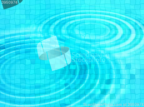 Image of Blue tile background with concentric water ripples