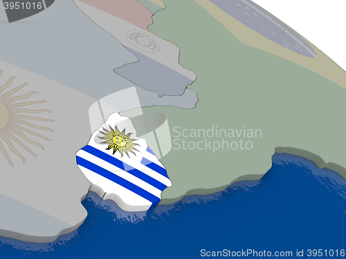 Image of Uruguay with flag