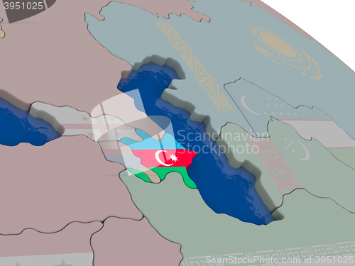 Image of Azerbaijan with flag