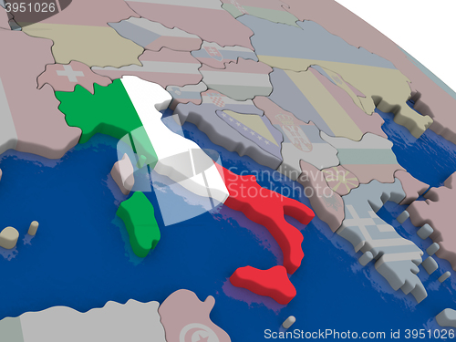 Image of Italy with flag