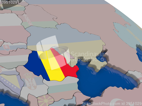 Image of Romania with flag