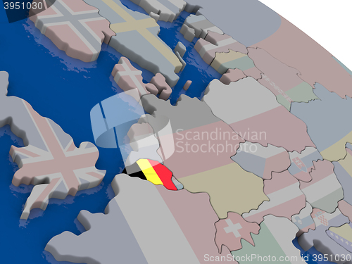 Image of Belgium with flag