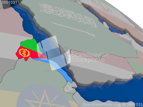 Image of Eritrea with flag