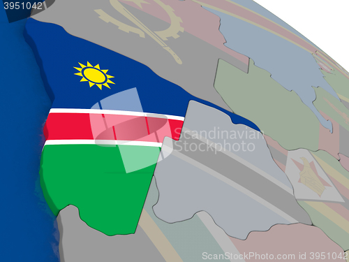 Image of Namibia with flag