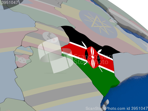 Image of Kenya with flag