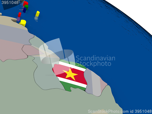 Image of Suriname  with flag