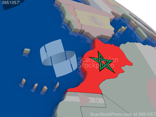 Image of Morocco with flag