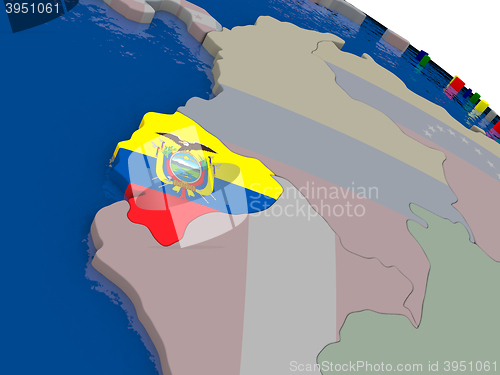 Image of Ecuador with flag
