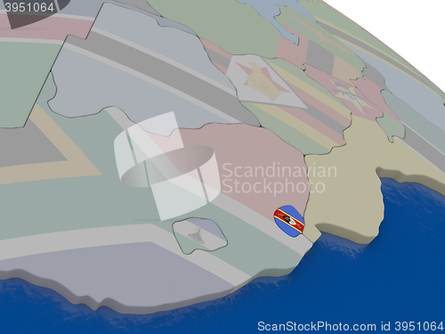 Image of Swaziland with flag