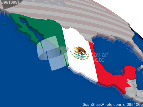 Image of Mexico with flag