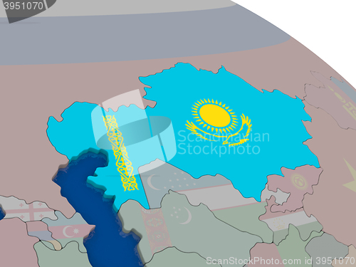 Image of Kazakhstan with flag