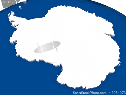 Image of Antarctica with flag