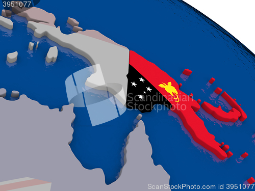 Image of Papua New Guinea with flag