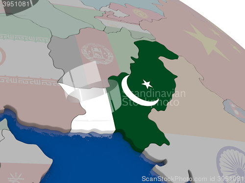 Image of Pakistan with flag