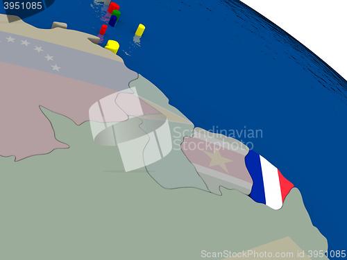 Image of French Guiana with flag