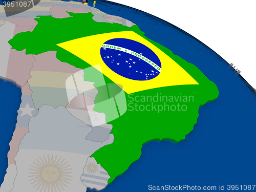 Image of Brazil with flag