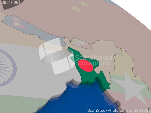 Image of Bangladesh with flag