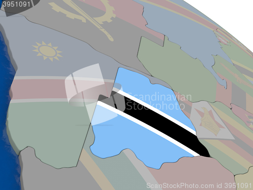 Image of Botswana with flag
