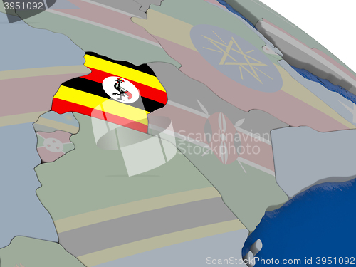 Image of Uganda with flag