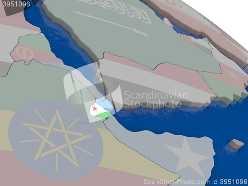 Image of Djibouti with flag