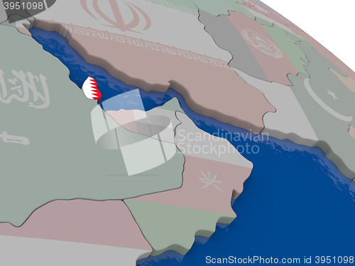 Image of Qatar with flag