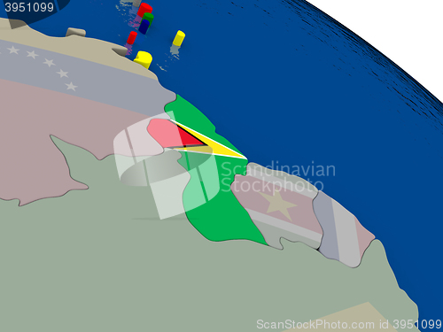 Image of Guyana with flag