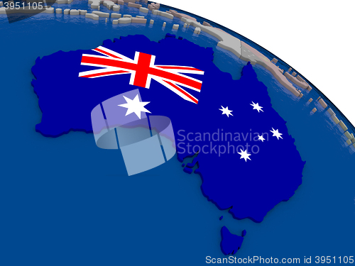 Image of Australia with flag