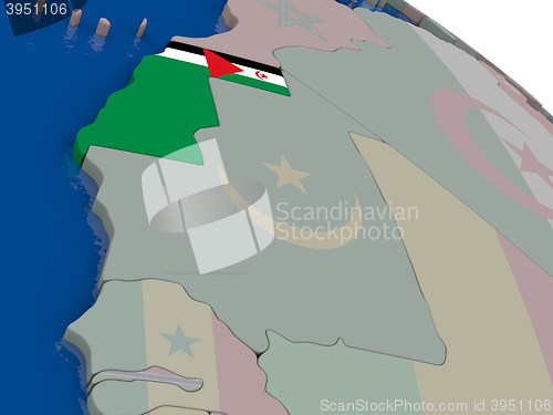 Image of Westarn Sahara with flag