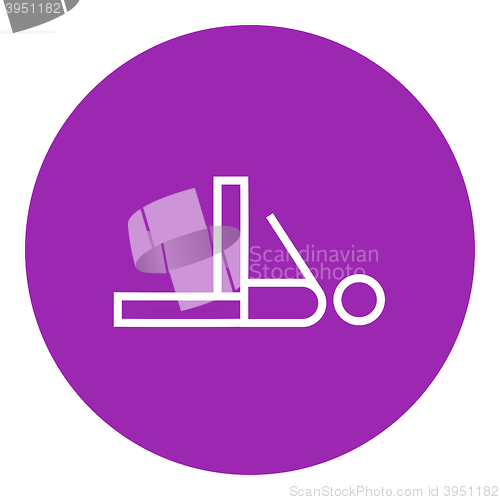 Image of Man making exercises line icon.