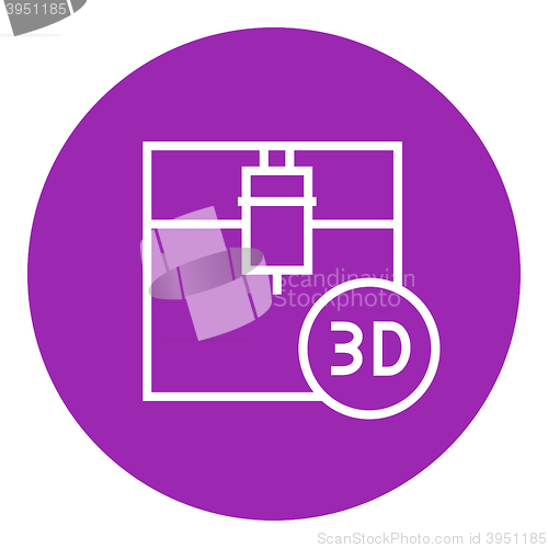 Image of Tree D printing line icon.