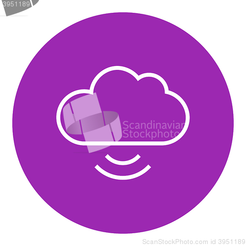 Image of Cloud computing line icon.