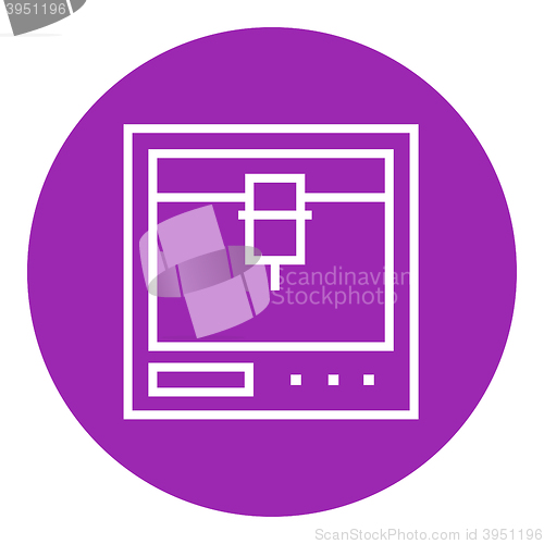 Image of Tree D printing line icon.