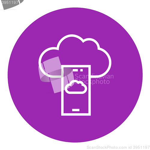 Image of Cloud computing line icon.