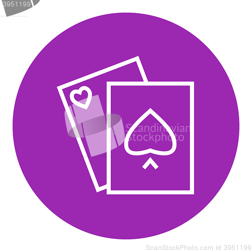 Image of Playing cards line icon.