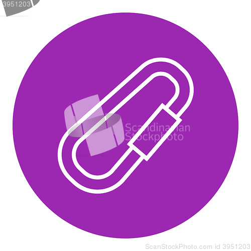 Image of Climbing carabiner line icon.