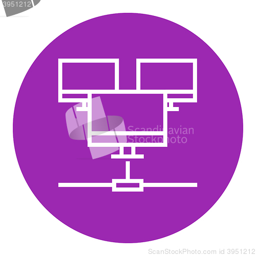 Image of Computer network line icon.