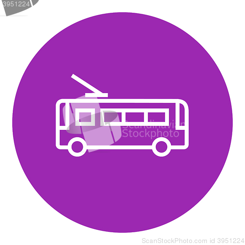 Image of Trolleybus line icon.