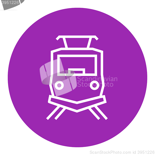 Image of Front view of train line icon.