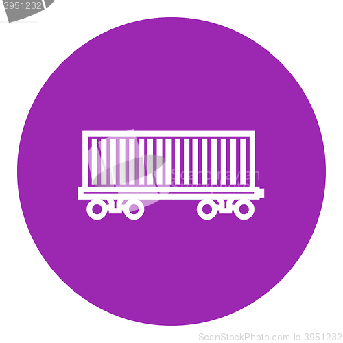 Image of Cargo wagon line icon.