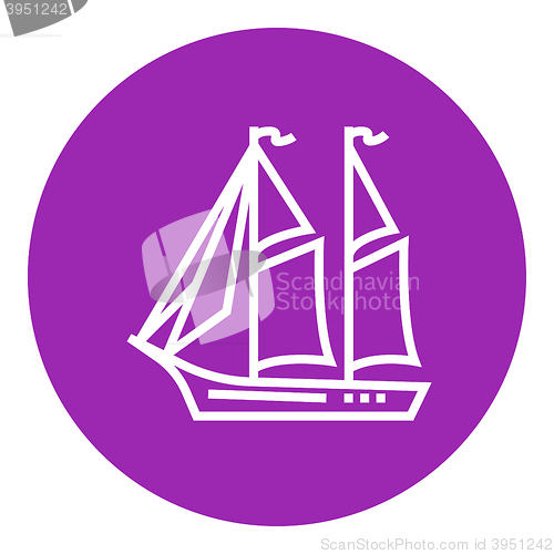 Image of Sailboat line icon.