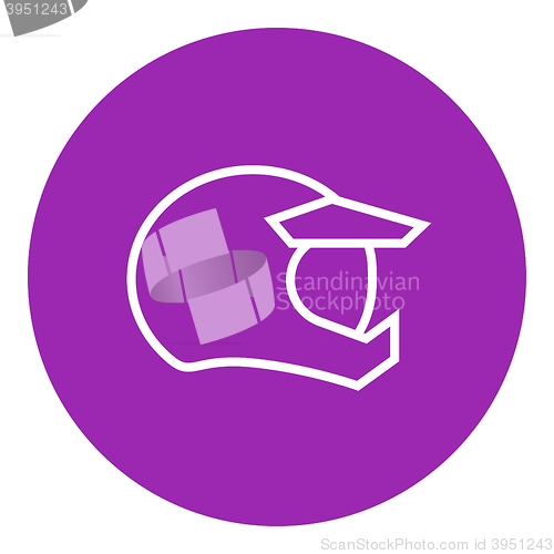 Image of Motorcycle helmet line icon.