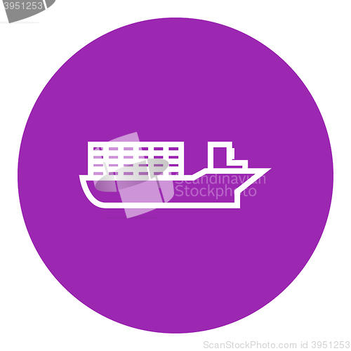 Image of Cargo container ship line icon.